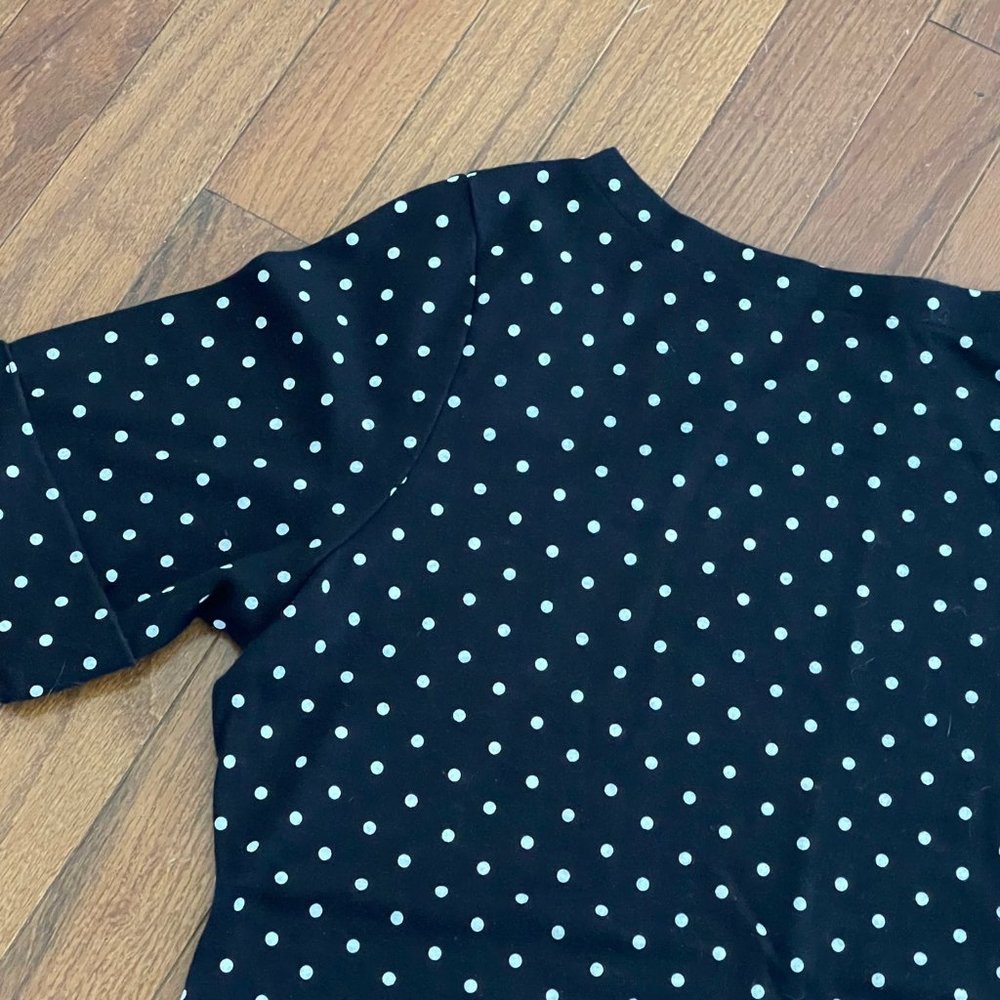 Karen Scott Black White Polka Dot Top Size Large - Picture 5 of 16
